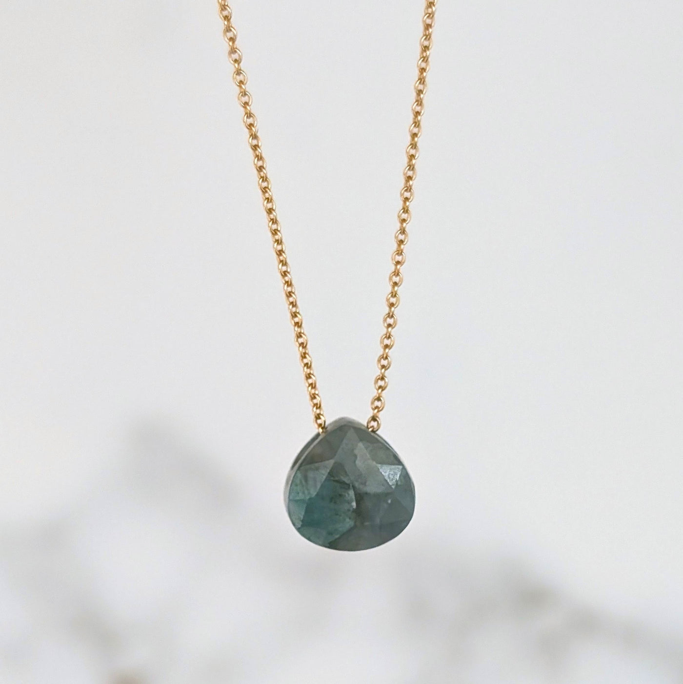 The Nuget gold emerald May birthstone necklace