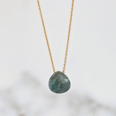 The Nuget gold emerald May birthstone necklace