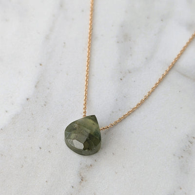 The Nuget gold peridot August birthstone necklace