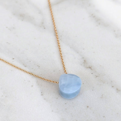 blue opal October birthstone necklace