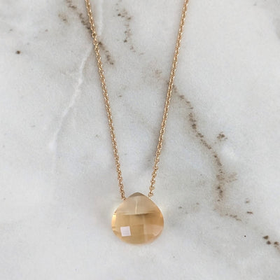 The Nuget gold citrine November birthstone necklace