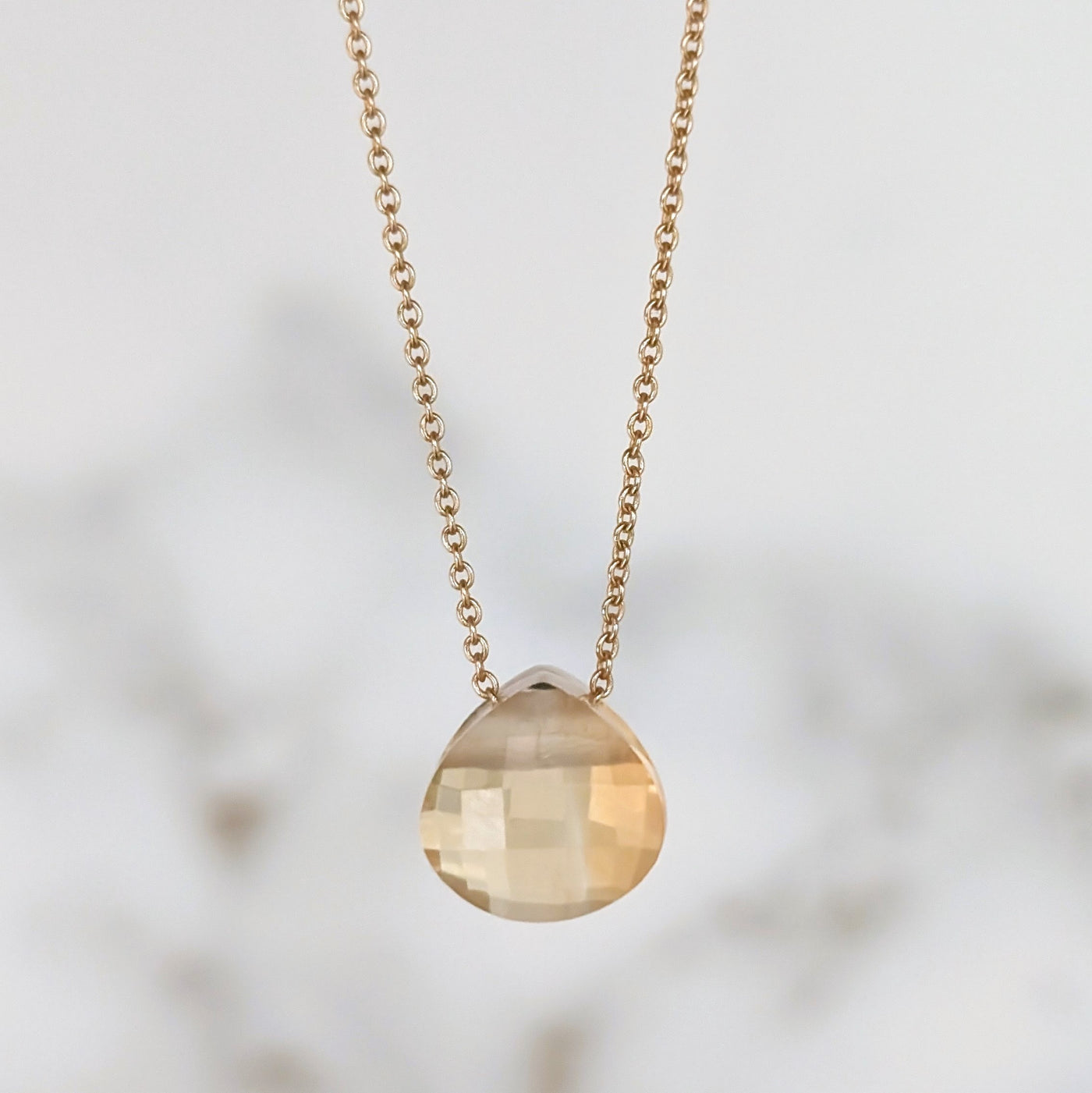 The Nuget gold citrine November birthstone necklace