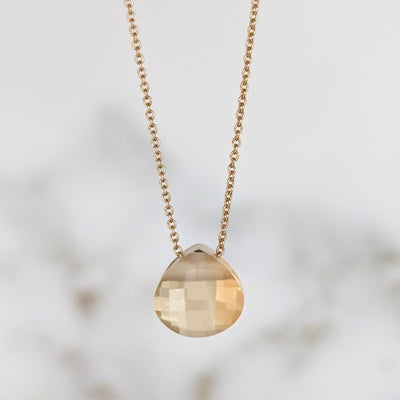 The Nuget gold citrine November birthstone necklace