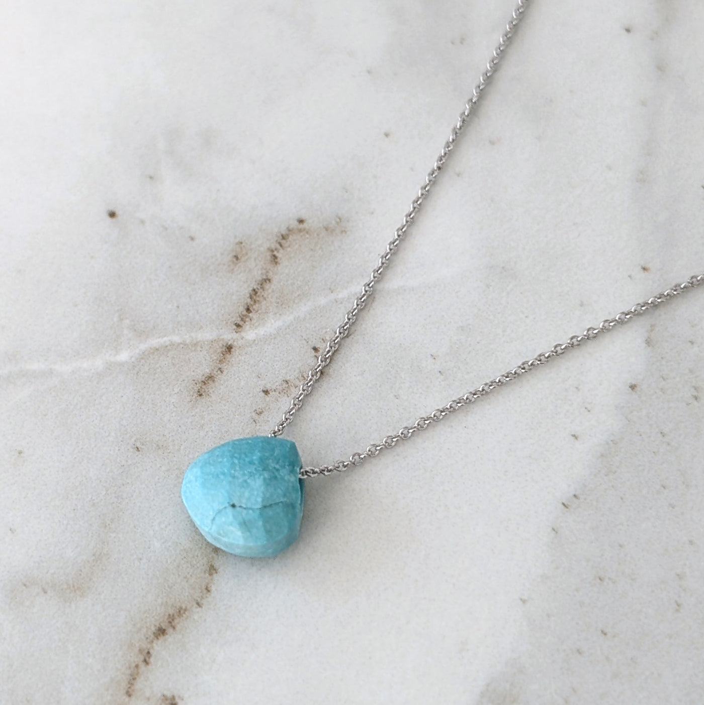 The Nuget silver turquoise December birthstone necklace