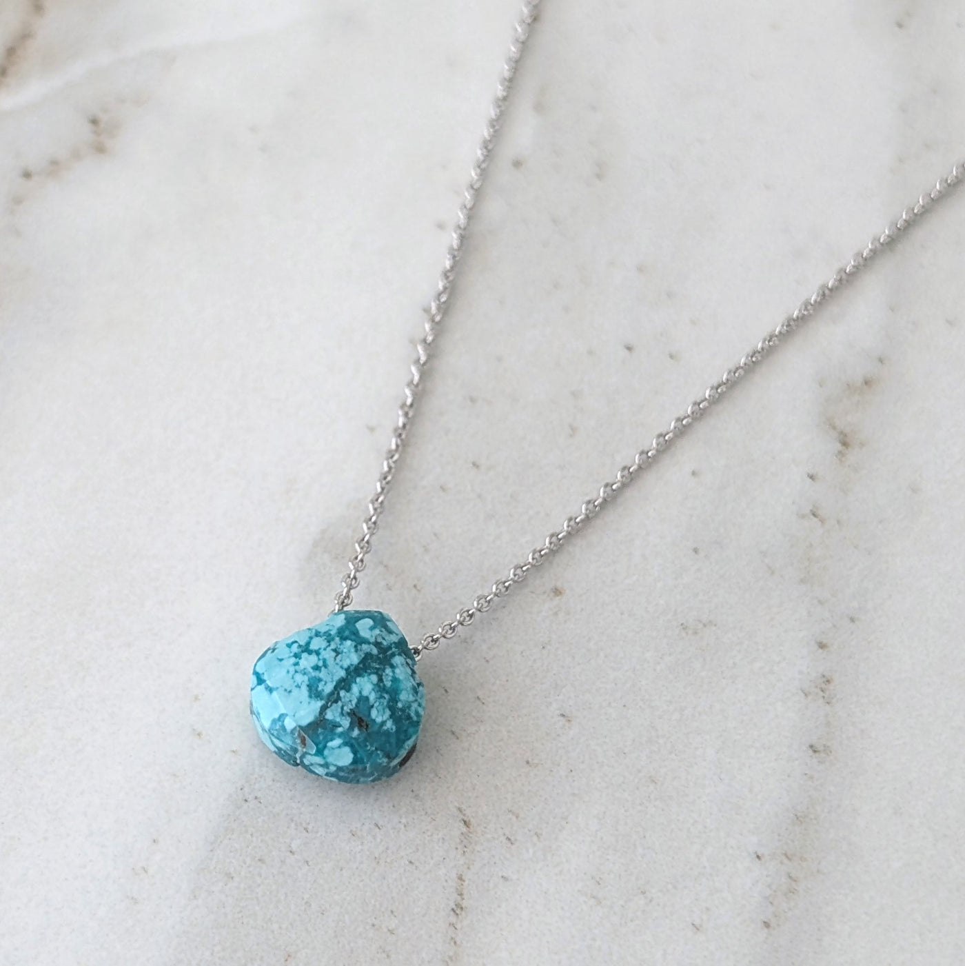 The Nuget silver turquoise December birthstone necklace