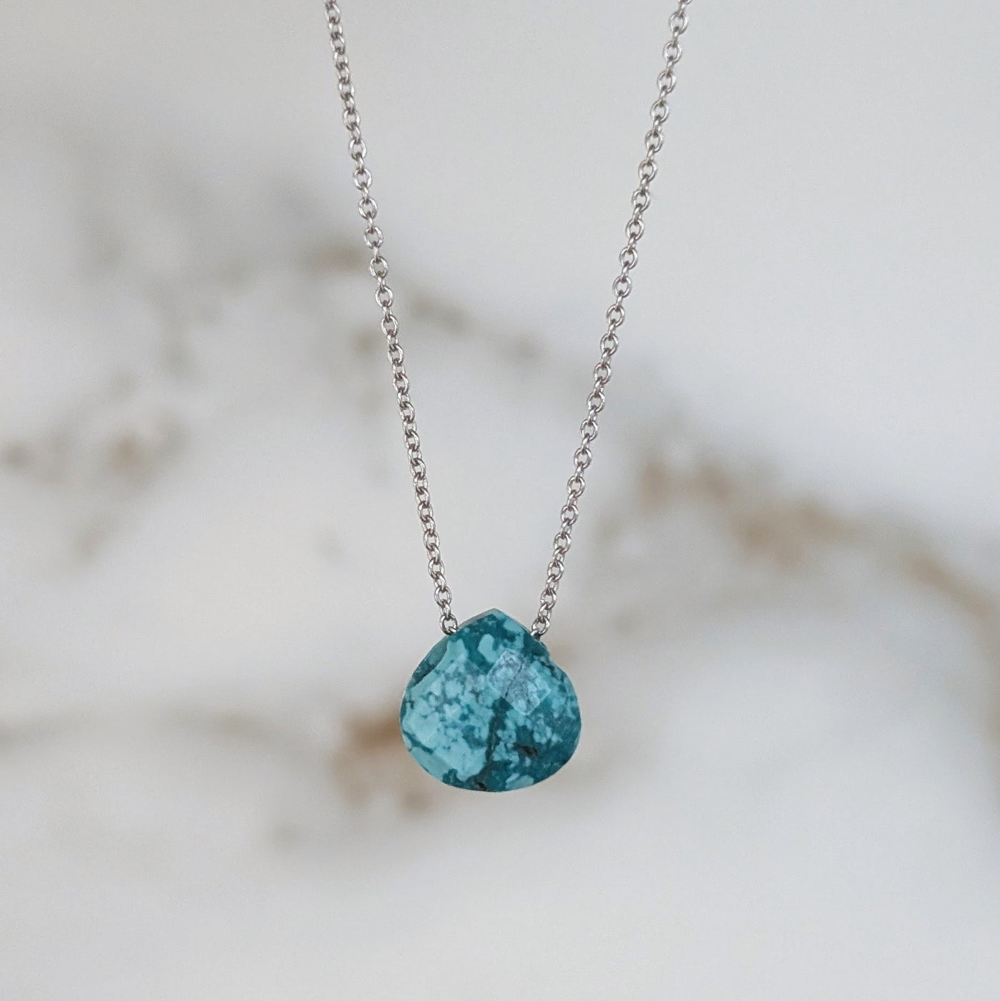 The Nuget silver turquoise December birthstone necklace