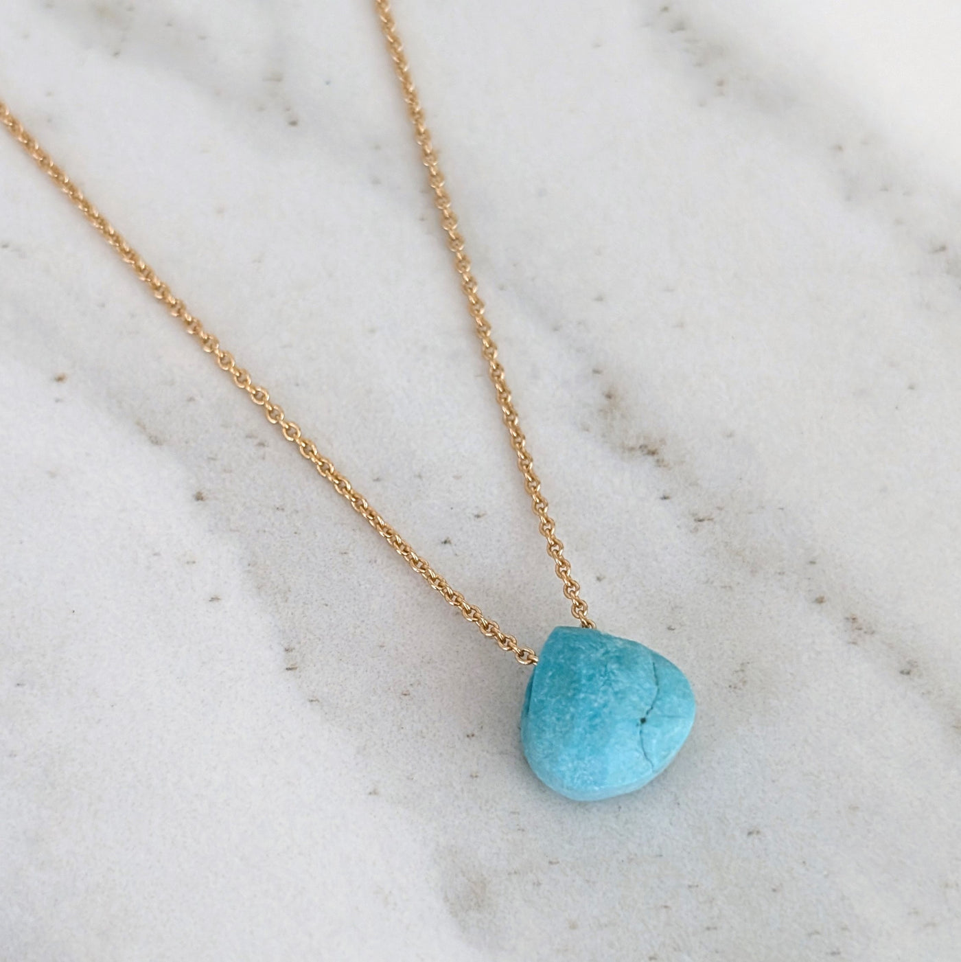 The Nuget gold turquoise December birthstone necklace