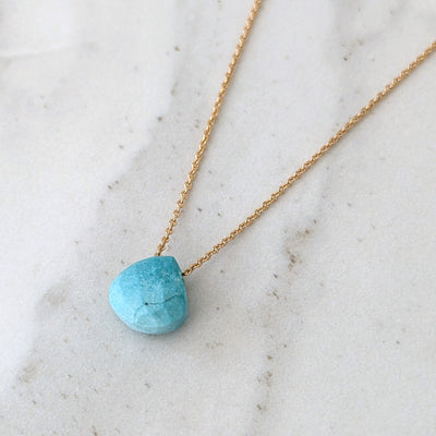 The Nuget gold turquoise December birthstone necklace 