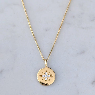 gold celestial starburst pendant necklace