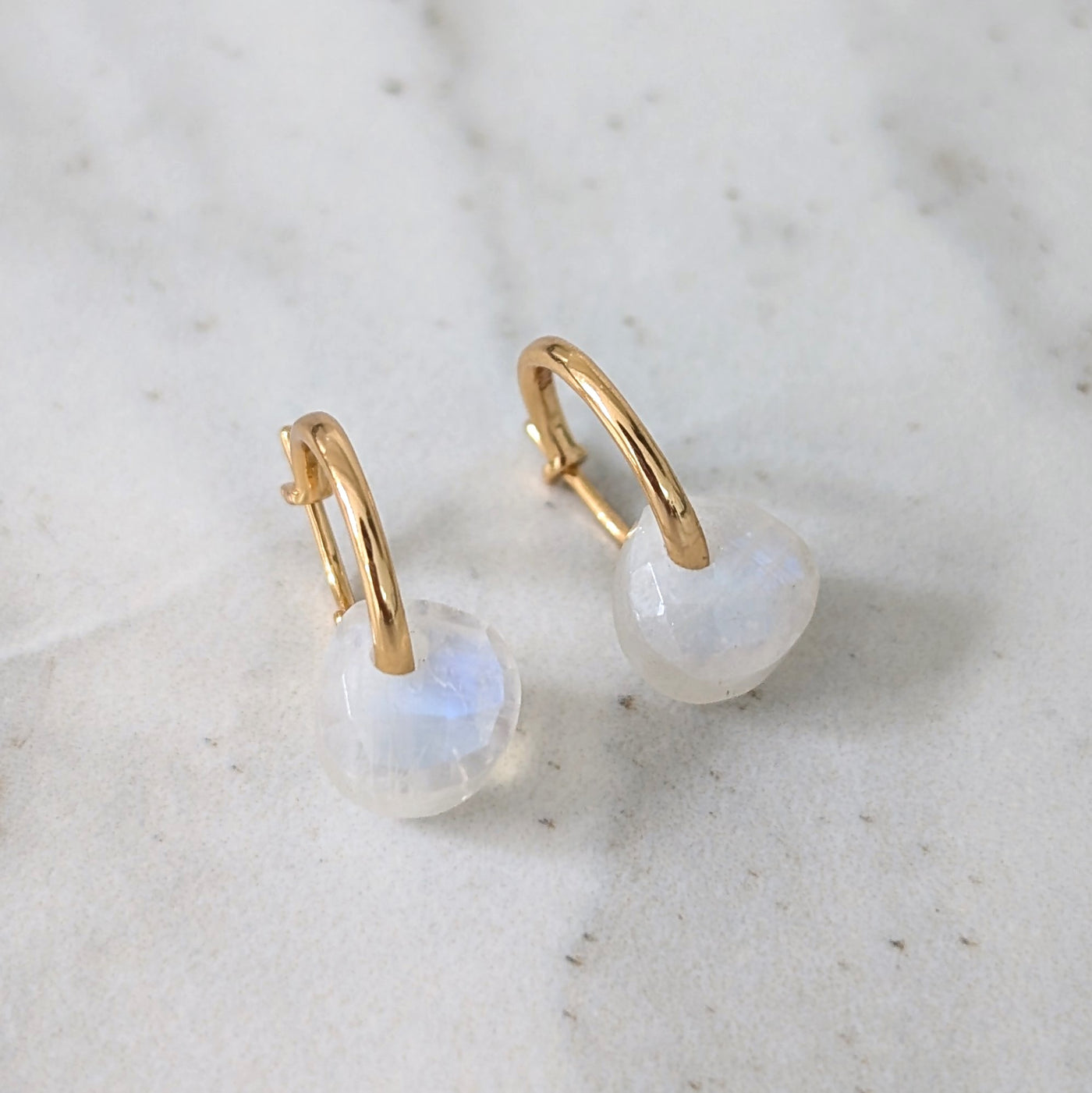 The Nuget gold moonstone June birthstone earrings