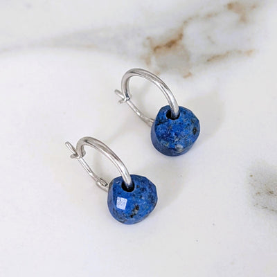 lapis lazuli September birthstone earrings