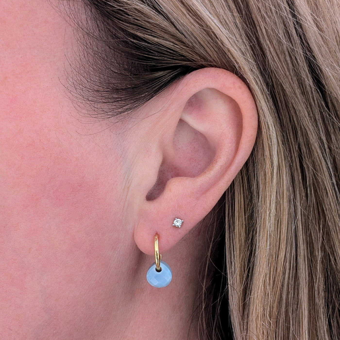 blue opal October birthstone earrings