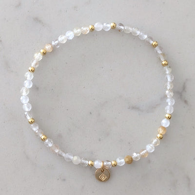 golden rutile quartz gemstone bracelet 