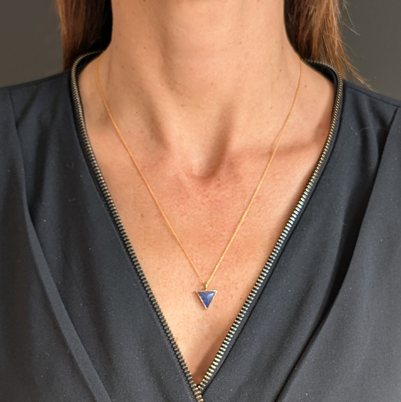 The Triangle Lapis Lazuli Gemstone Necklace