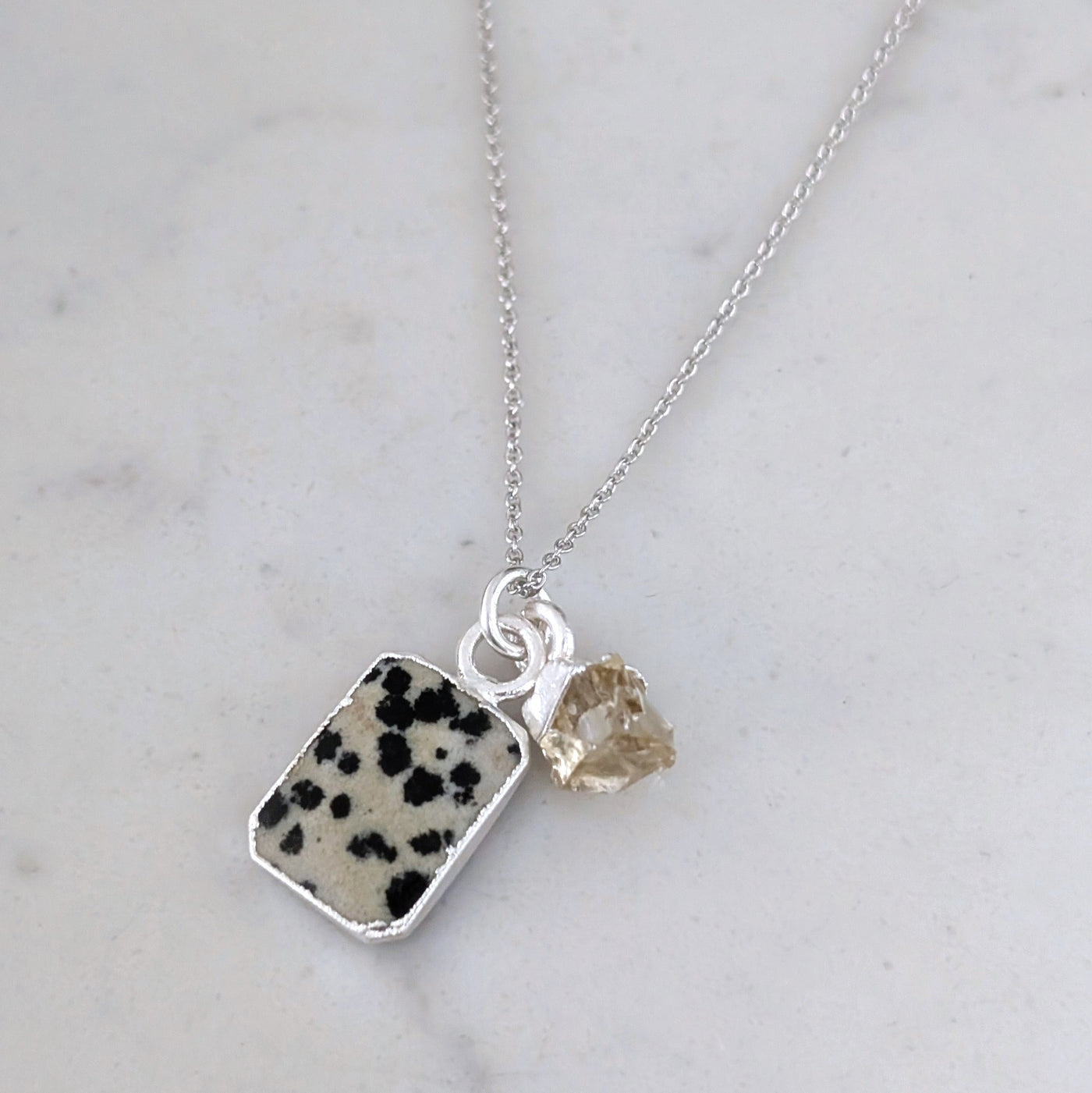 The Duo Dalmatian Jasper Necklace