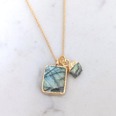 The Duo Labradorite Necklace