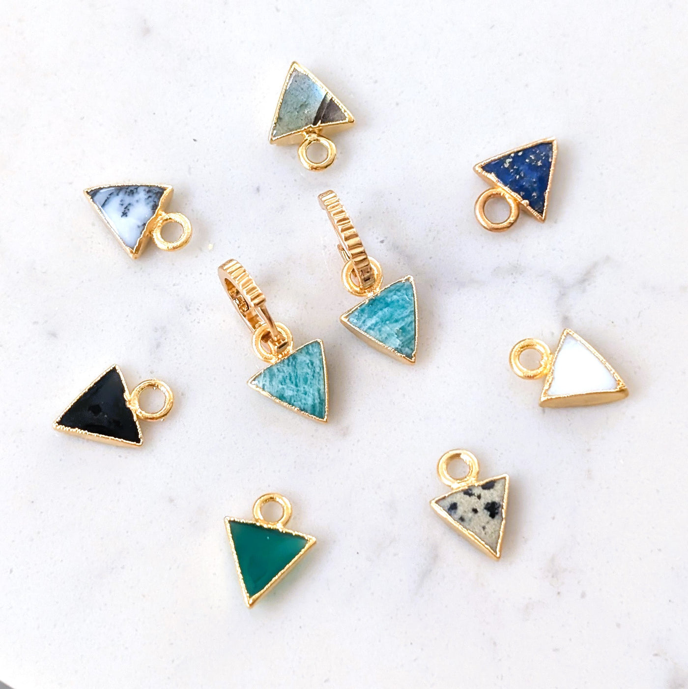 The Triangle Interchangeable Gemstone Earring Charms