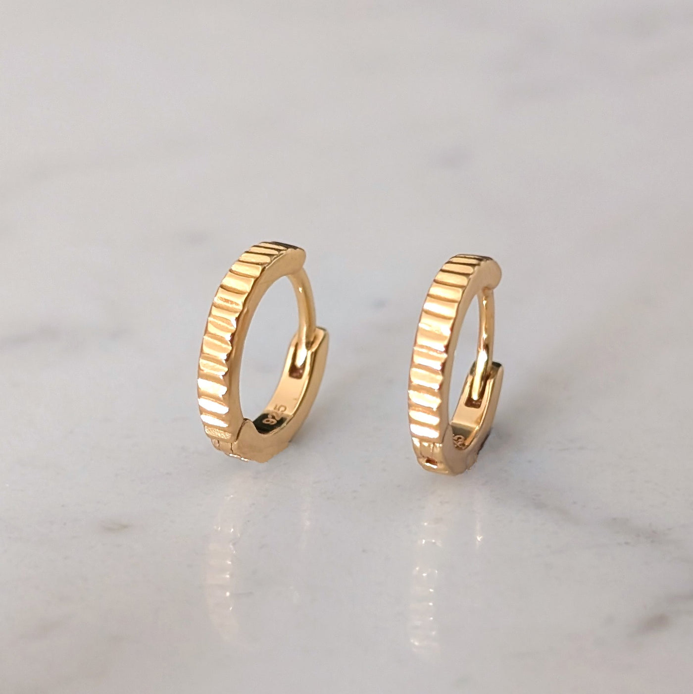 gold textured hoop earrings