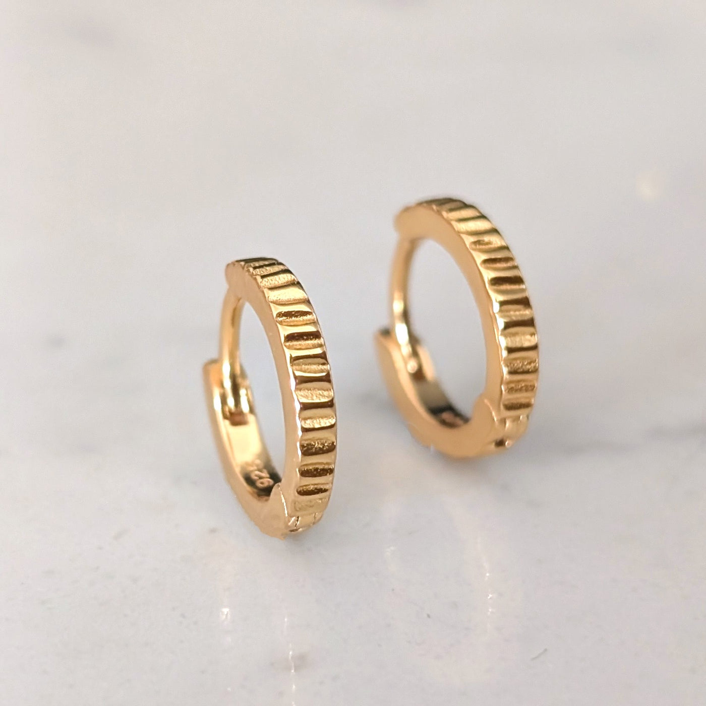 golld textured hoop earrings