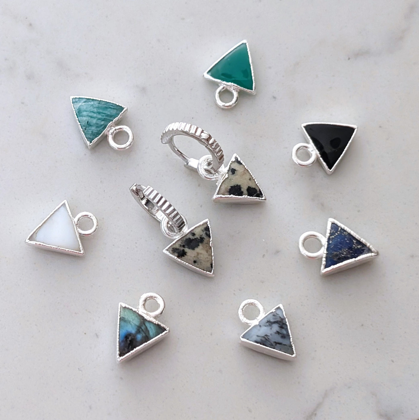 The Triangle Interchangeable Gemstone Earring Charms