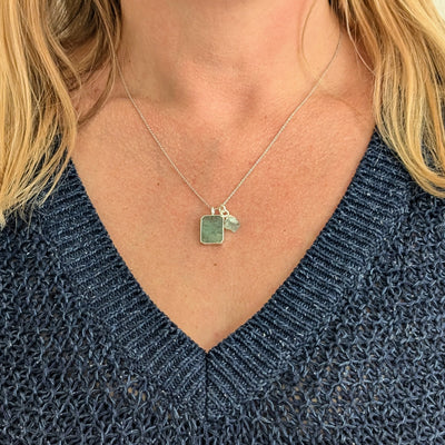 sterling silver aquamarine pendant necklace