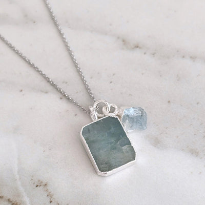 sterling silver aquamarine pendant necklace
