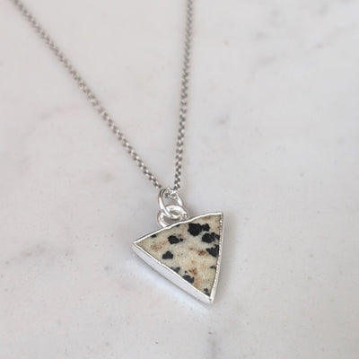 dalmatian jasper silver pendant necklace
