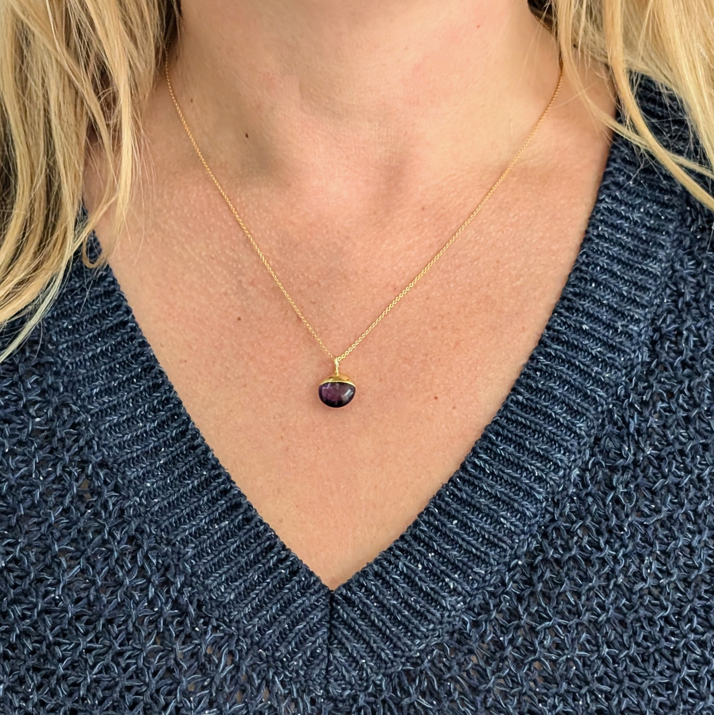 gold amethyst birthstone necklace
