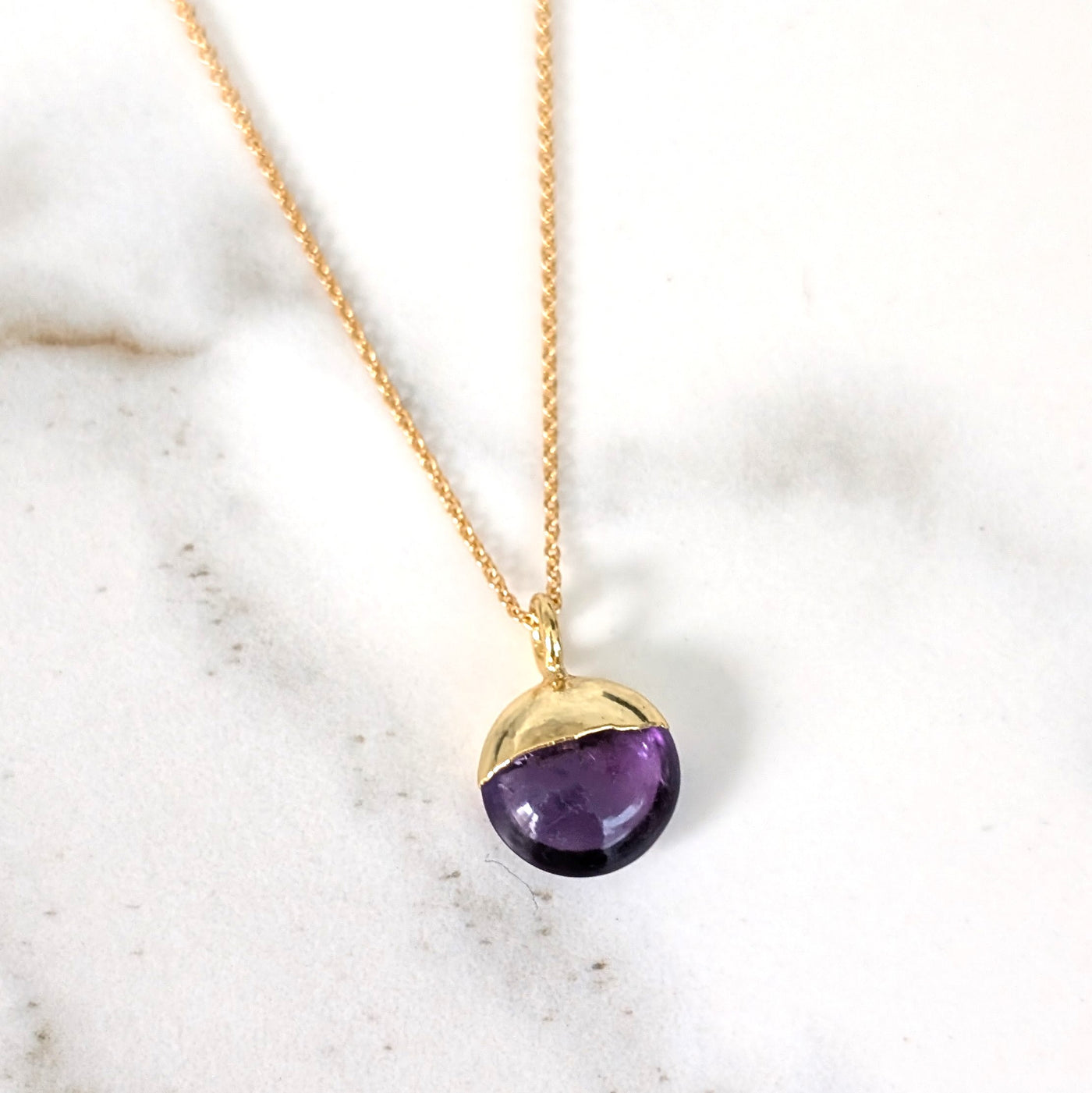 gold amethyst birthstone necklace