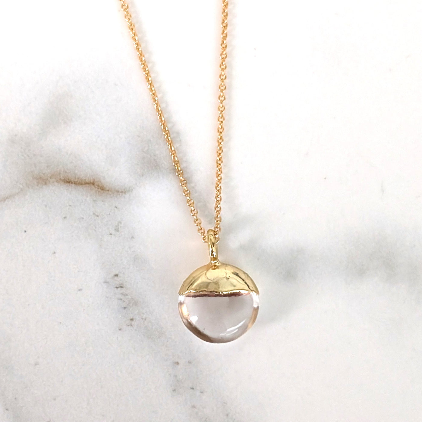 clear quartz April birthstone necklace