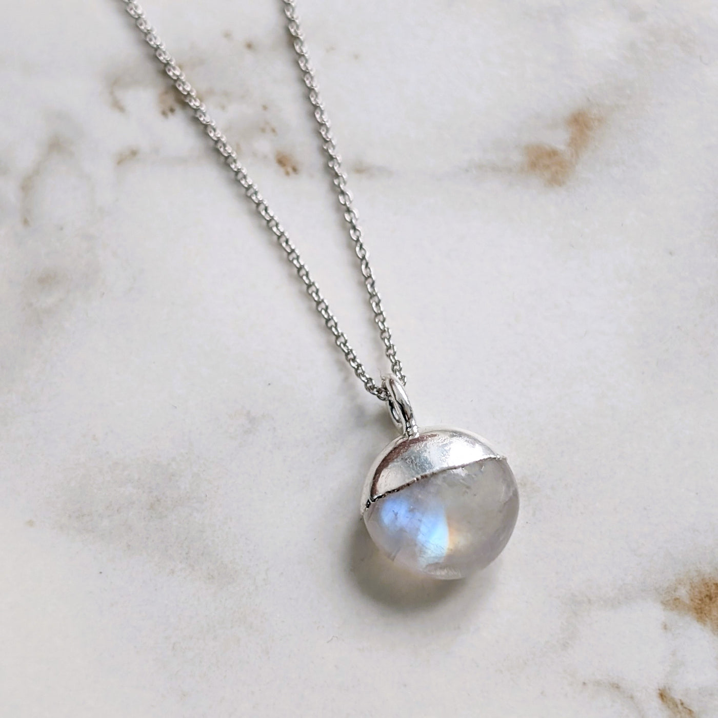 sterling silver moonstone June birthstone necklace