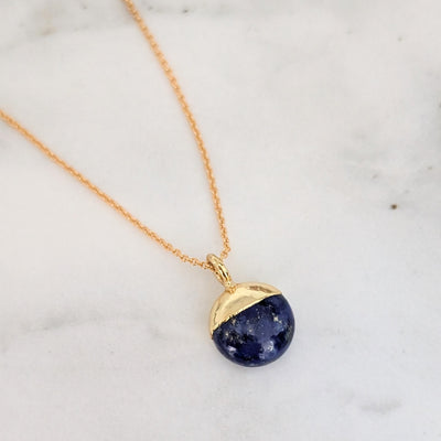 lapis lazuli September birthstone pendant necklace