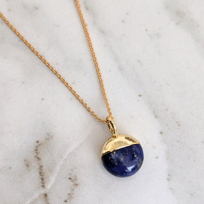 lapis lazuli September birthstone pendant necklace