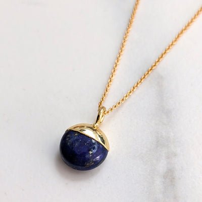 lapis lazuli September birthstone pendant necklace