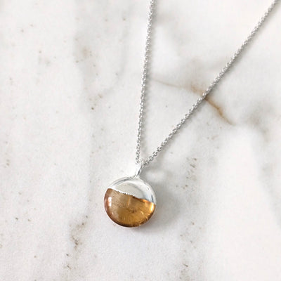 sterling silver citrine November birthstone necklace 