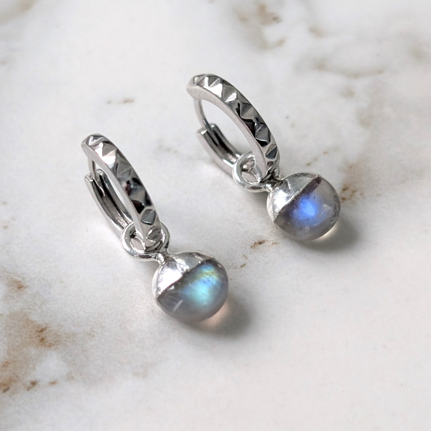 sterling silver moonstone June birthstone earrings 