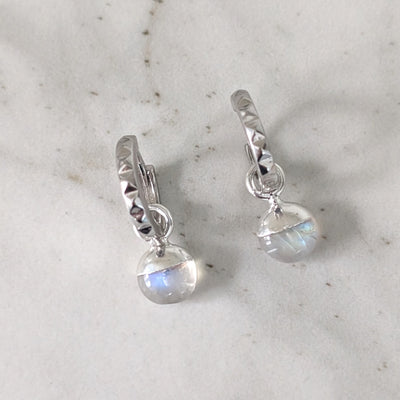 sterling silver moonstone June birthstone earrings 