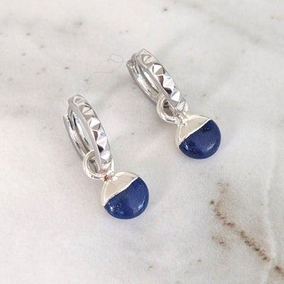 sterling silver lapis lazuli September birthstone earrings