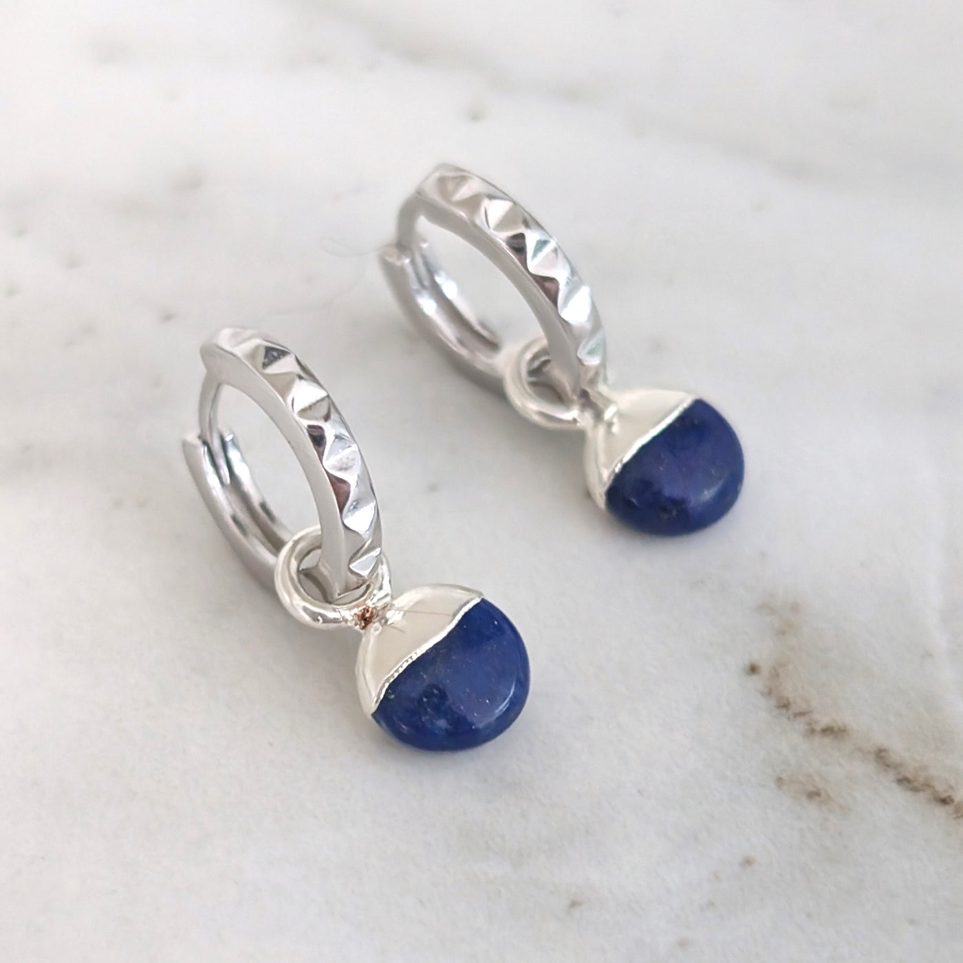 sterling silver lapis lazuli September birthstone earrings