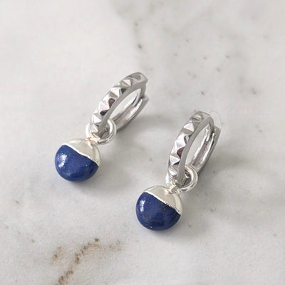 sterling silver lapis lazuli September birthstone earrings