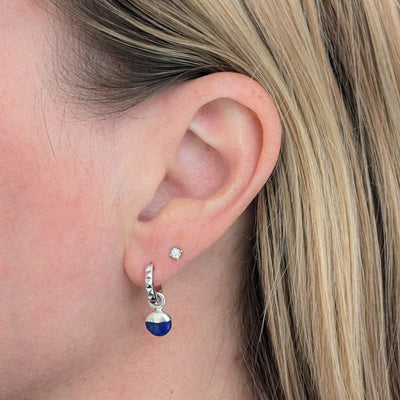 sterling silver lapis lazuli September birthstone earrings