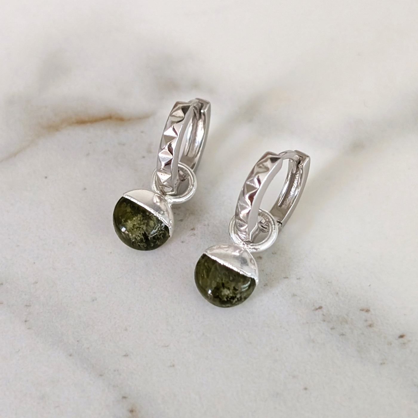 sterling silver peridot August birthstone earrings 