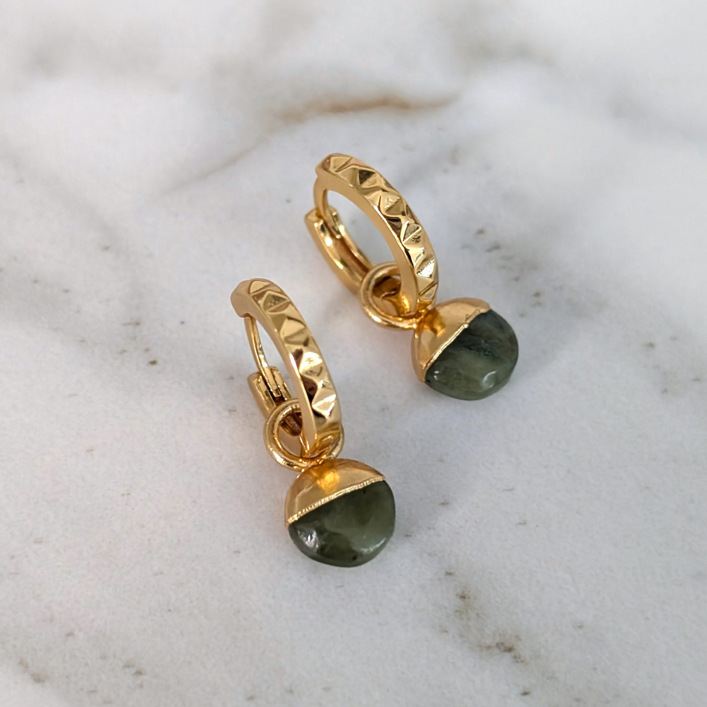 gold peridot August birthstone earrings