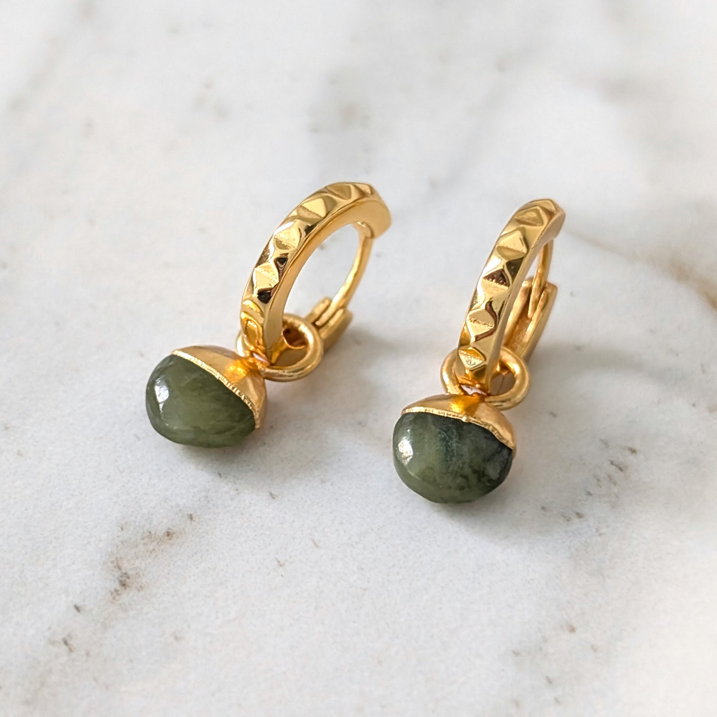 gold peridot August birthstone earrings