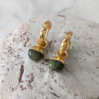 gold peridot August birthstone earrings