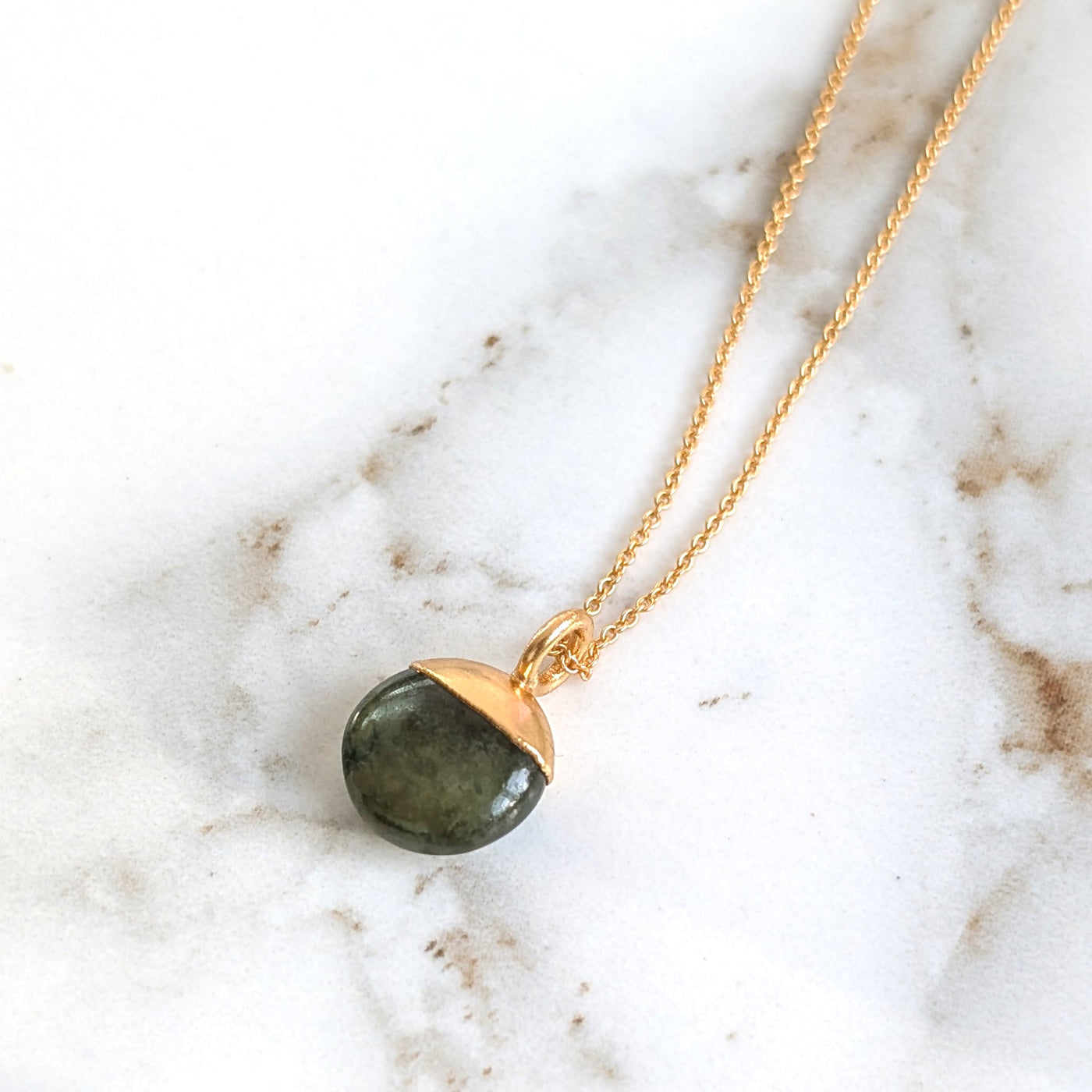 gold peridot August birthstone pendant necklace