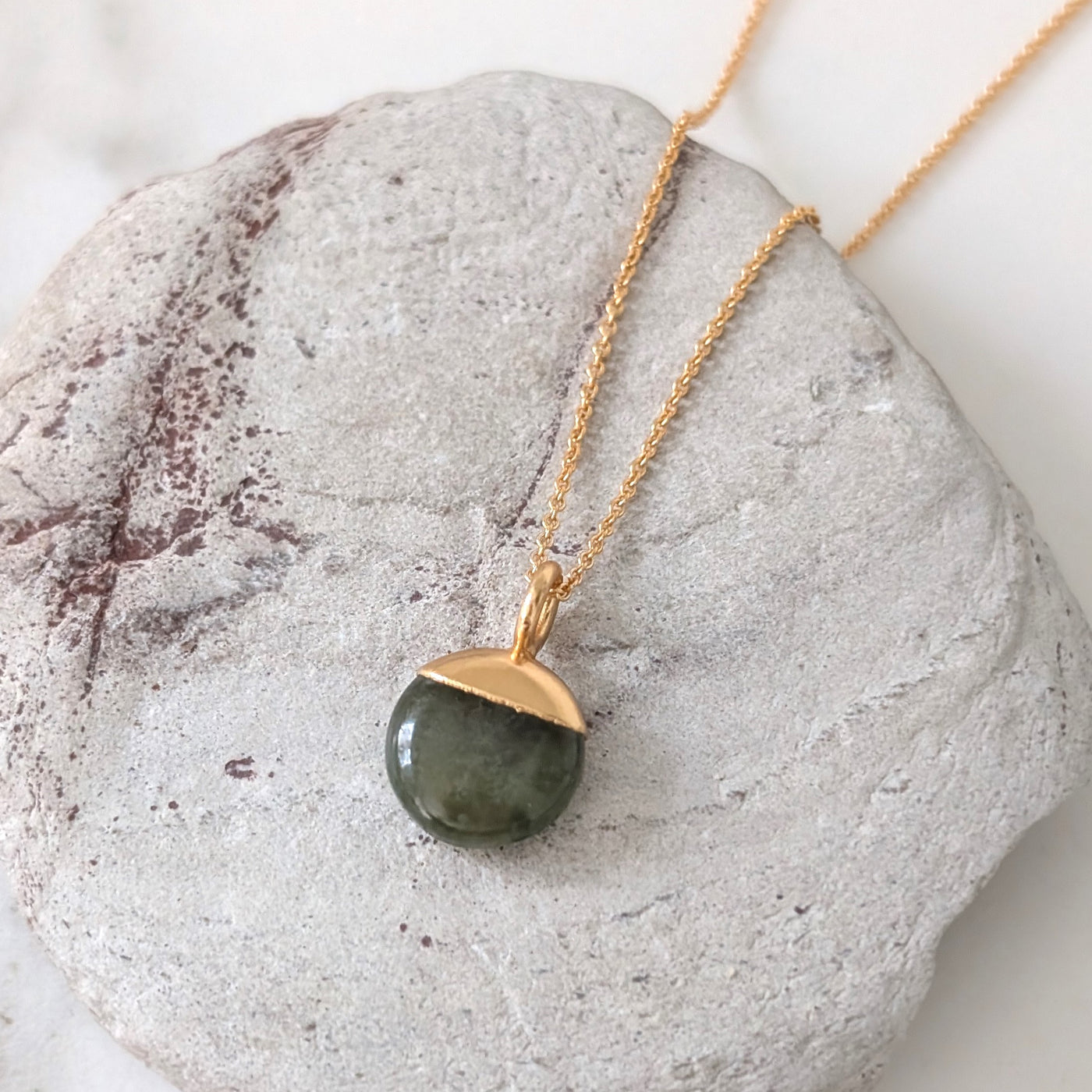 gold peridot August birthstone pendant necklace