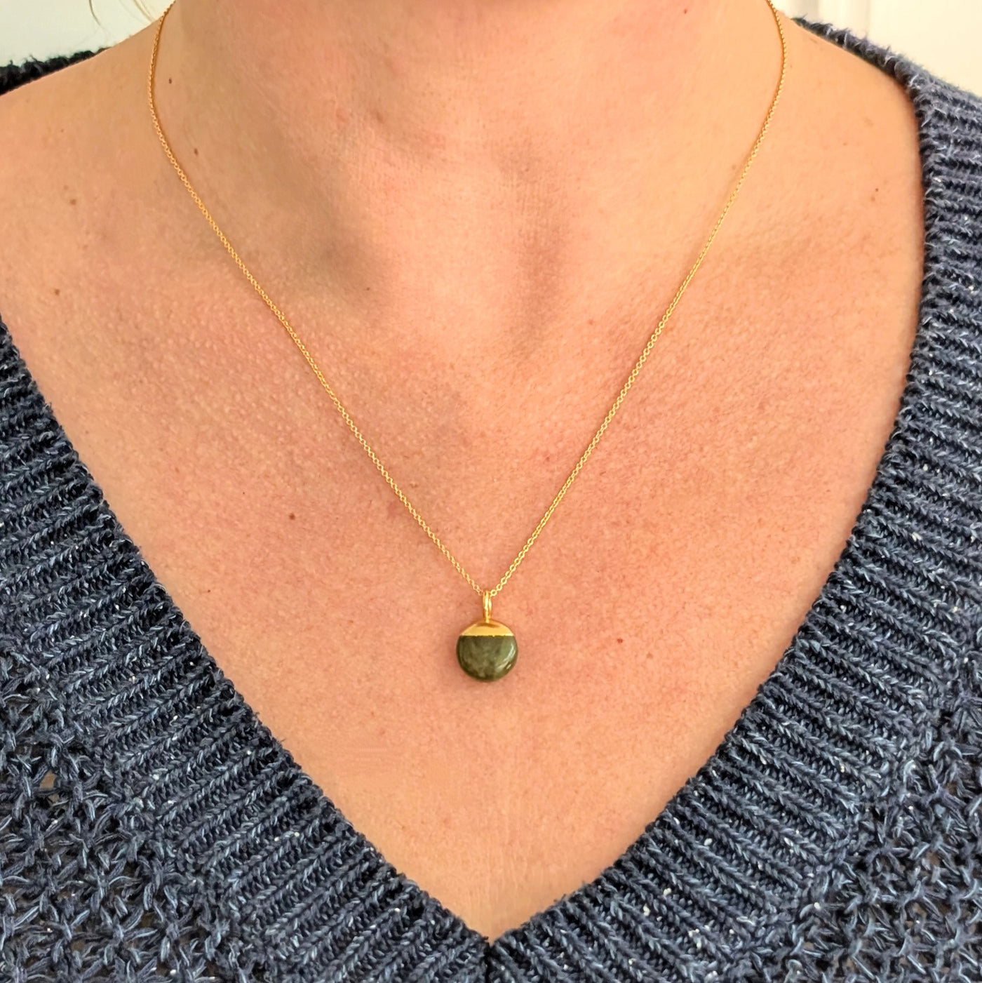 gold peridot August birthstone pendant necklace