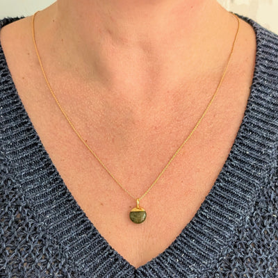 gold peridot August birthstone pendant necklace