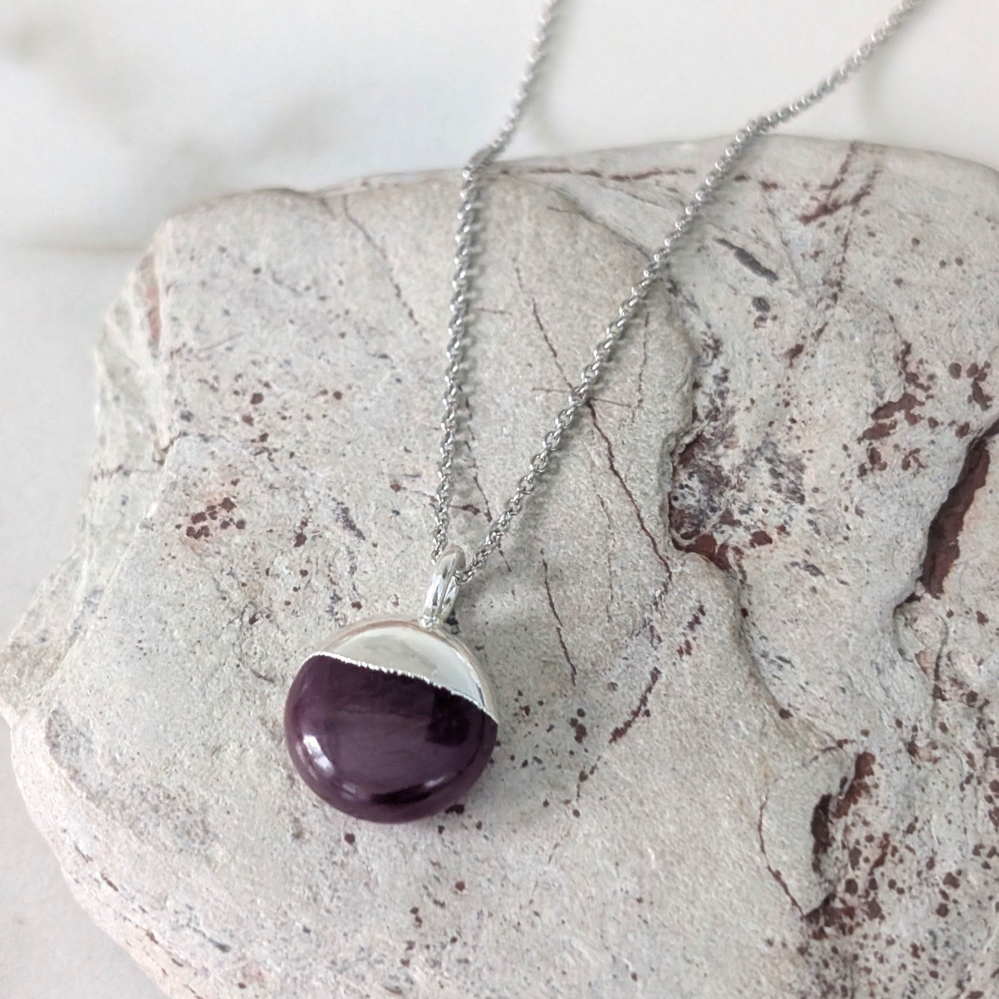 sterling silver ruby july birthstone necklace 